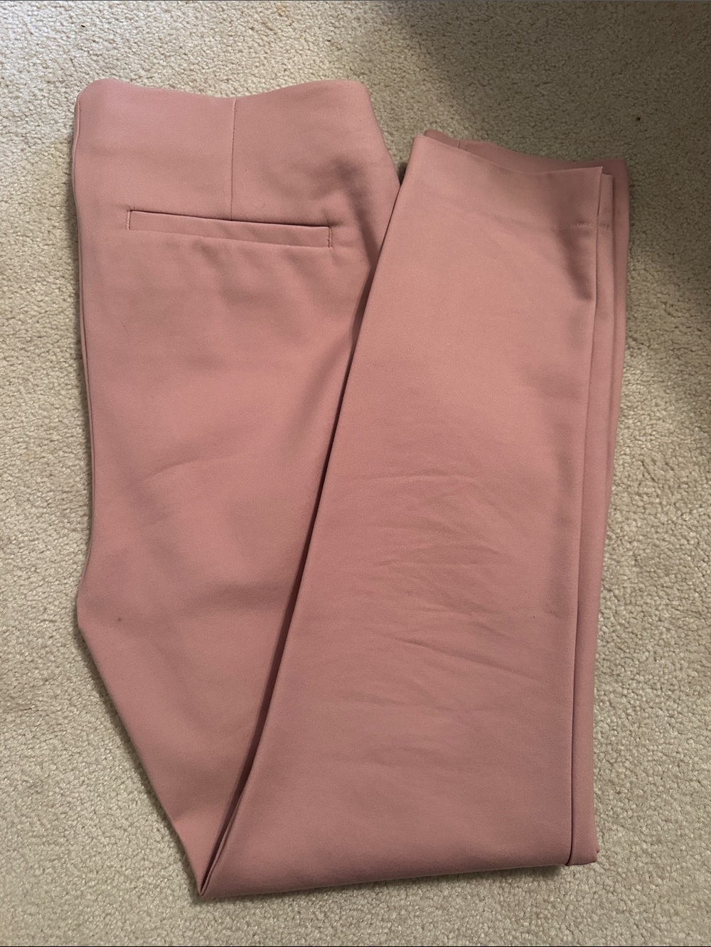 Ecru Dusty Rose High-Waist Ponte Pants